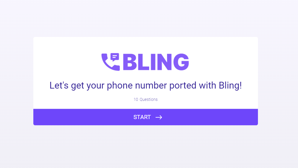 Phone Number Porting Form for Bling