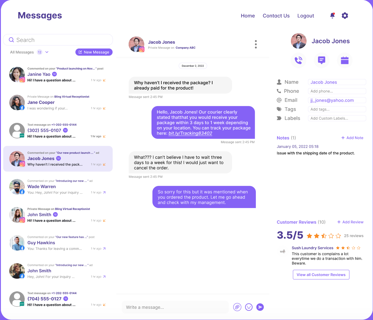 negative customer conversation image